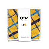 【日本Gold Pearl今治毛巾】Otta 對折輕巧純棉隨身方巾 ‧ 格斜紋(黃)