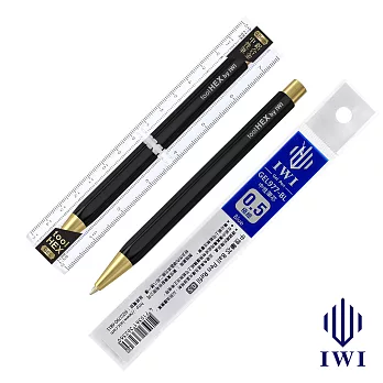 【IWI】toolHex 鋁合金六角中性筆(1黑筆+1藍芯) -古銅黑