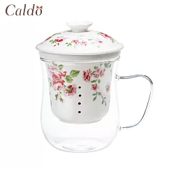 【Caldo卡朵生活】relax 泡茶獨享耐熱曲線杯浪漫玫瑰