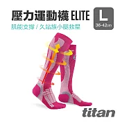 【Titan】太肯壓力運動襪-EliteL桃紅/粉紅