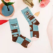 JDS設計襪 - 植物の人系列棉襪  *藍色