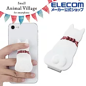 ELECOM 背影造型手機指環-白犬