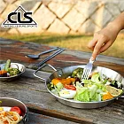 【韓國CLS】戶外野營不鏽鋼雙耳平底鍋 25cm/海鮮燉飯鍋/露營/野餐