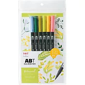 【TOMBOW日本蜻蜓】ABT雙頭彩色毛筆6色組植物色系