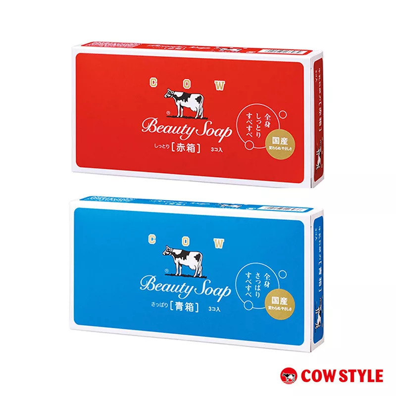 【日本牛乳石鹼】牛乳香皂 3入組(玫瑰滋潤/茉莉清爽)  紅盒(玫瑰滋潤)90g