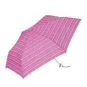 【日本Water Front】抗UV晴雨兩用超薄型輕量迷你折傘 ‧ 條紋粉紅