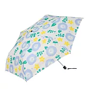 【日本Water Front】抗UV晴雨兩用超薄型輕量迷你折傘 ‧ 清新花卉(淺藍)