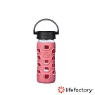【lifefactory】平口玻璃水瓶350ml-粉紅色 (CLAN-350-PKB)