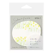 MIDORI 半透明花紋便條貼- 花卉黃
