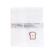 【日本KOJI】早餐系列刺繡蚊帳生地萬用布巾 ·雞蛋吐司