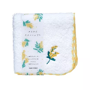 【日本KOJI】花卉彩邊系列柔軟純棉方巾 · 含羞草