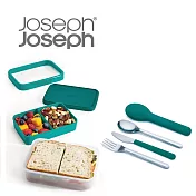 Joseph Joseph 超值野餐組(翻轉午餐盒+不鏽鋼餐具-藍綠)
