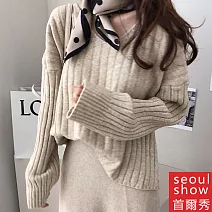 seoul show首爾秀 復古波點方巾仿蠶絲頭巾領巾雪紡圍巾仿真絲絲巾 米色黑點