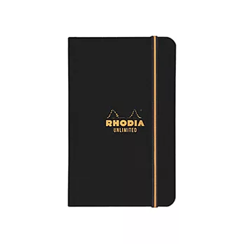【Rhodia｜Boutique】Unlimited notebook束帶筆記本_A6_5x5 方格_80g_60張_ 黑皮