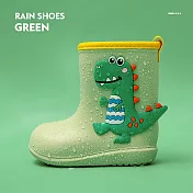 Cheerful Mario 兒童雨鞋-綠色恐龍 20cm