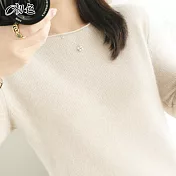 【初色】純色親膚圓領針織衫-共8色-98275(M-2XL可選) M 白色