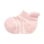 [MUJI無印良品]幼兒棉混腳跟特殊編織橫紋淺口直角襪 淡粉橫紋11~15cm