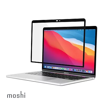 Moshi iVisor XT for MacBook Pro/Air 13 無氣泡易安裝亮面螢幕保護貼 黑(透明/亮面)
