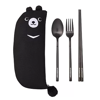 [星巴克]酷黑熊隨行餐具組