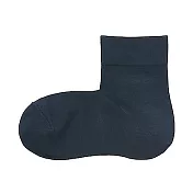 [MUJI無印良品]女棉混足口寬鬆舒適無螺紋直角短襪 暗藍23~25cm