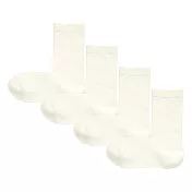 [MUJI無印良品]女棉混足口寬鬆舒適直角襪四雙組 柔白23~25cm