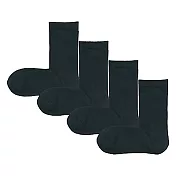 [MUJI無印良品]女棉混足口寬鬆舒適直角襪四雙組 黑色23~25cm