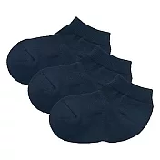 [MUJI無印良品]兒童棉混足底圈絨直角襪三雙組15~19cm 深藍