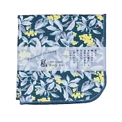 【日本KOJI】繽紛花朵系列紗布純棉方巾 · 深藍黃花
