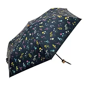 【because】日本晴雨兩用抗UV迷你折傘(含傘套) ‧ 秘密花園(深藍)