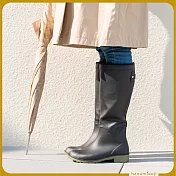 【花見小路】雨靴日/女子長筒雨靴/雨天/都會感/ JP25.5 /墨色