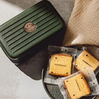 [星巴克]蜂蜜蛋糕脆餅橄欖綠收納包