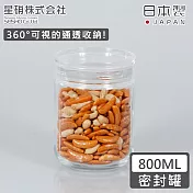 【日本星硝】日本製透明長型玻璃儲存罐800ML