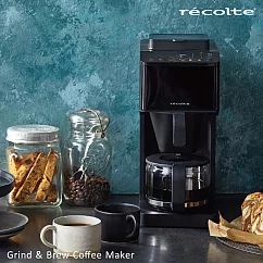 recolte 日本麗克特Grind & Brew錐形全自動研磨美式咖啡機 曜石黑