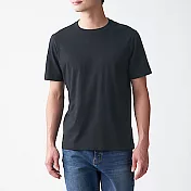 [MUJI無印良品]男有機棉天竺圓領短袖T恤 XS 黑色