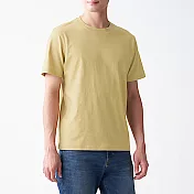 [MUJI無印良品]男有機棉天竺圓領短袖T恤 XS 煙燻黃