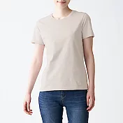 [MUJI無印良品]女有機棉天竺圓領短袖T恤 S 灰銀