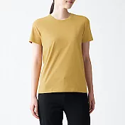 [MUJI無印良品]女有機棉天竺圓領短袖T恤 S 芥黃