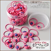 【akiko kids】百變女孩可愛卡通造型40條髮圈罐組  -桃紅
