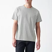 [MUJI無印良品]男有機棉粗織天竺附口袋短袖T恤 M 灰色
