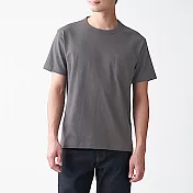 [MUJI無印良品]男有機棉粗織天竺附口袋短袖T恤 XS 深灰