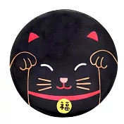 【TOMO】日本卡皮斯貝殼製可愛圖案圓型杯墊 ‧ 招財貓(黑)