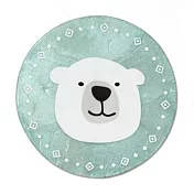 【TOMO】日本卡皮斯貝殼製可愛動物小臉圓型杯墊 ‧ 北極熊
