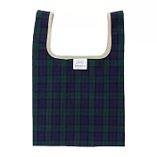 【日本丸和Maruwa】摺疊收納隨身環保購物袋 ‧ 格紋(綠)
