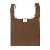 【日本丸和Maruwa】摺疊收納隨身環保購物袋 ‧ 素色彩邊(棕)