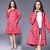 【KISSDIAMOND】輕薄透氣時尚防潑水風雨衣(防風/輕巧/易收納/晴雨兩穿) L 粉色
