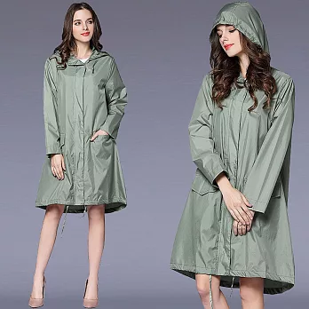 【KISSDIAMOND】輕薄透氣時尚防潑水風雨衣(防風/輕巧/易收納/晴雨兩穿) 2XL 抹茶綠
