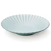 【日本Aito】瀨戶燒｜經典花形陶瓷深盤23cm ‧ 珍珠藍
