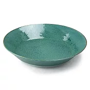 【日本Aito】美濃燒｜復古質感亮面素色陶瓷深盤21cm ‧ 寶石綠