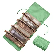 【EZlife】4合1便攜可拆式大容量漱洗化妝包掛袋- 綠色