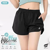 GIAT台灣製雙口袋輕量排汗運動短褲(女款) S 經典黑